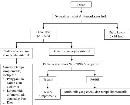 Gambar 3. Algoritma Terapi Diare Akut (Spruill dan Wade, 2005) 