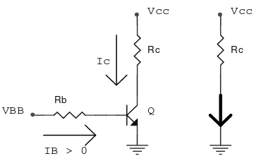 Gambar 2-14 Transistor sebagai saklar terbuka 
