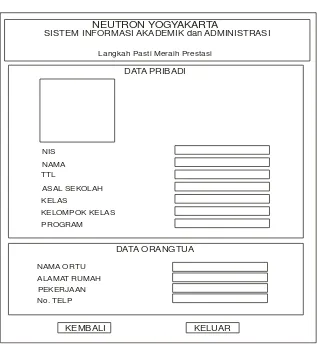 Gambar 3.16 Desain Form Lihat dan Cari Data Siswa 