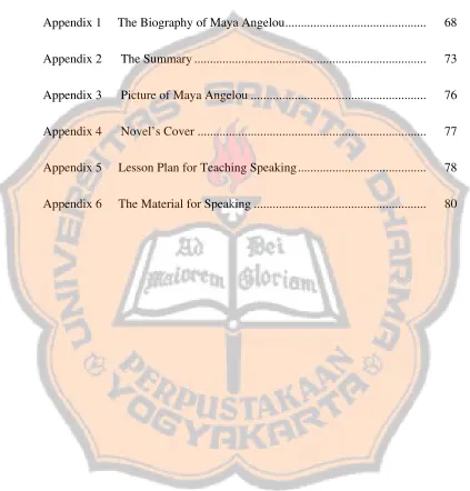 TABLE OF APPENDICES 