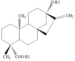 Gambar 2. Struktur Glikosida Steviol (Geuns, 2003) 