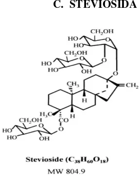 Gambar 3. Struktur Steviosida (Srimaroeng, 2005) 