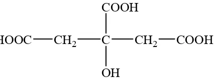 Gambar 1. Struktur asam sitrat (Anonim, 1995a)   
