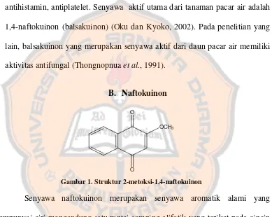 Gambar 1. Struktur 2-metoksi-1,4-naftokuinon 