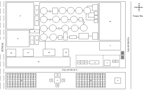 Gambar 8.1 Tata Letak Pra Rancangan Pabrik Selulosa Diasetat 