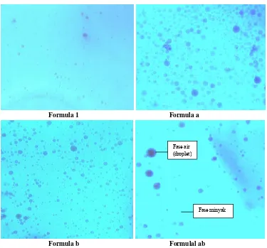 Gambar 18. Gambar emulsi dibawah mikroskop perbesaran 100x setelah ditambah dengan zat warna methylene blue 