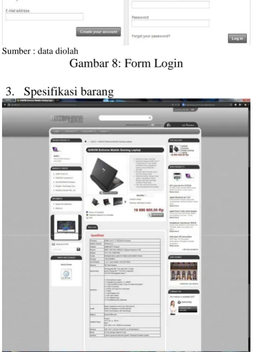 Gambar 9: Spesifikasi barang  