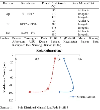 Gambar 1. Pola Distribusi Mineral Liat Pada Profil 3  