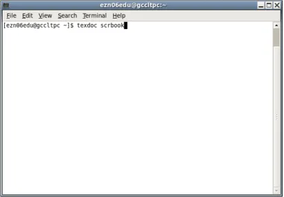 Figure 2.2 Running texdoc From a Terminal