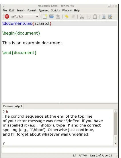 Figure 3.5 A Short Help Message