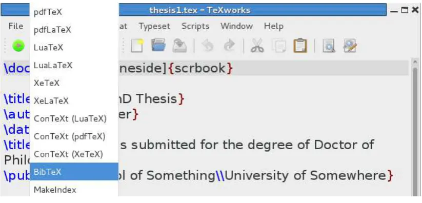 Figure 1.3 Adding Makeglossaries to the list of tools in TeXworks