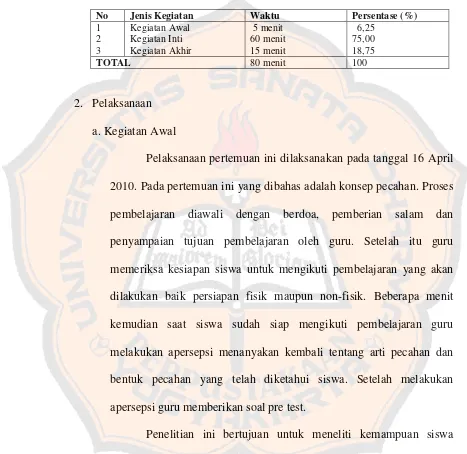 Tabel 4.1 Alokasi Waktu dalam RPP