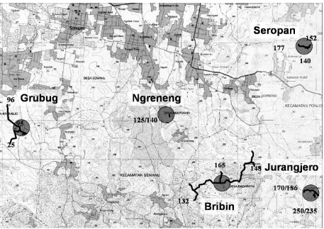 Gambar 1.  Peta lokasi Sungai Bawah Tanah Seropan, Semanu, Gunung Kidul