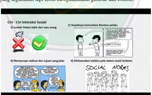 Gambar 4.4. Screenshot ciri – ciri interaksi sosial beserta contoh 