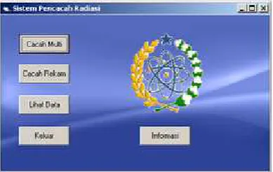 Gambar 13. Tampilan awal Sistem Pencacah Radiasi 
