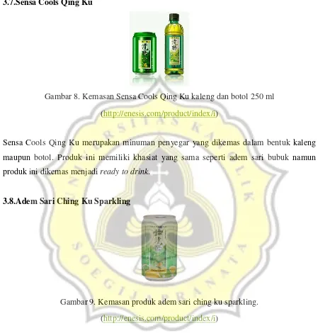 Gambar 8. Kemasan Sensa Cools Qing Ku kaleng dan botol 250 ml 