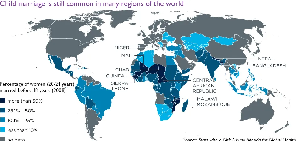 Figure 1Child marriage is still common in many regions of the world