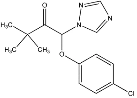 Gambar 4. Rumus Molekul Triadimefon Sumber: pesticideinfo.org 