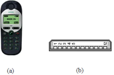 Gambar 2.3 Siemens C35. (a) Bentuk Fisik, (b) Pin Konektor Eksternal [4] 