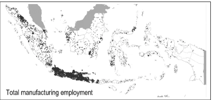 Figure 4. Distribution of Manufacturing Employment in Indonesia, 1996 