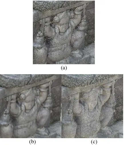 Figure 4. Point Cloud of the “Arca Budha” Photo: (a) Sparse and (b) Dense. 