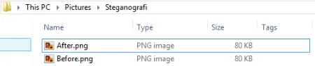Gambar 8. Hasil Perbandingan Ukuran file gambar dengan format PNG 