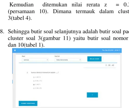 gambar 13.  Pemilihan Soal dengan Fuzzy Logic