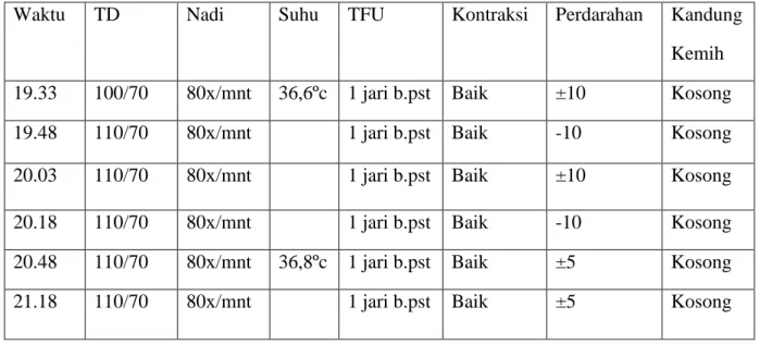 TABEL HASIL PEMANTAUAN IBU 