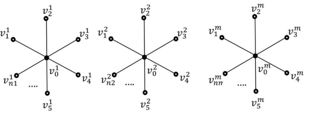 Gambar 1. Bentuk Umum Graf Multistar (