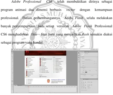 Gambar 2.2 Tampilan Interface Adobe Flash Profesional CS6 