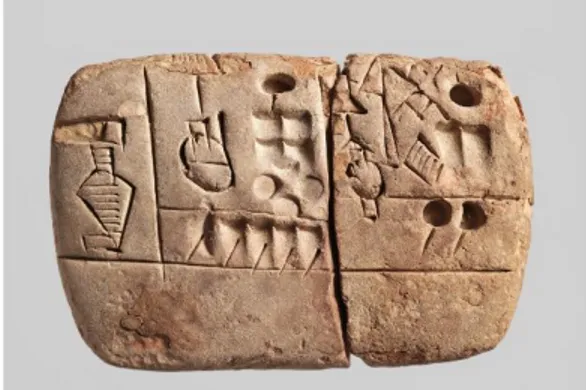 Gambar 2. Salah satu dokumen pada masa mesopotamia kuno. 