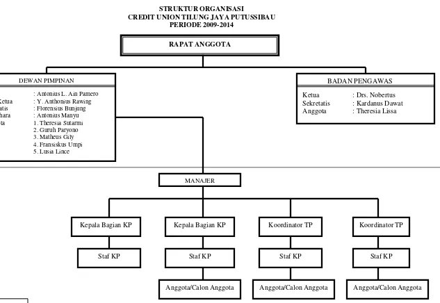 Gambar IV.1 Struktur Organisasi Credit Union Tilung Jaya 