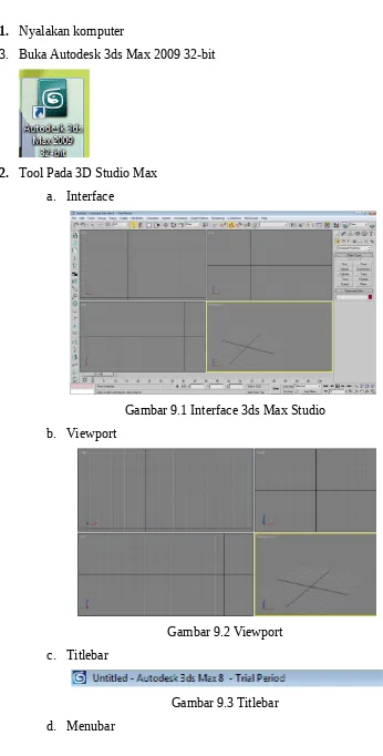 Gambar 9.1 Interface 3ds Max Studio 