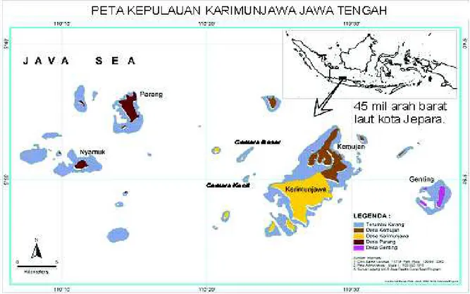 Gambar 1. Lokasi penelitian berada di Pulau Cemara Besar dan Cemara Kecil
