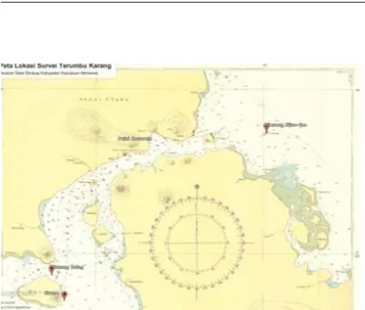 Gambar 1 Peta Lokasi Survei Terumbu Karang di Pa-gai Utara