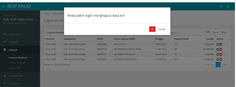 Gambar 9. Formulir evaluasi 