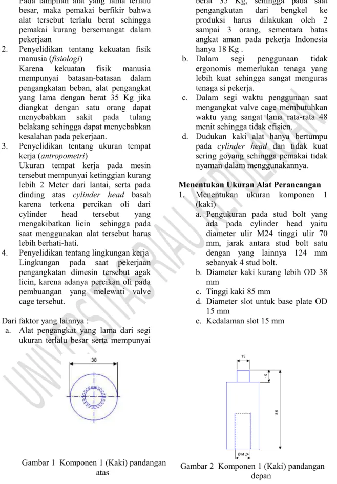 Gambar 1  Komponen 1 (Kaki) pandangan