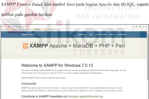 Gambar 4.4 XAMPP Control Panel 