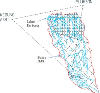 Gambar 1 Polygon Thiessen DAS  Embung Blorong No Nama Stasiun Pengamatan Luas Area (km2)  Bobot (%) 