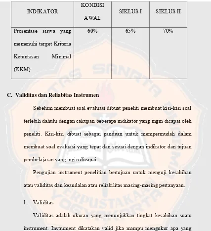 Tabel 3. Kriteria Ketuntasan 