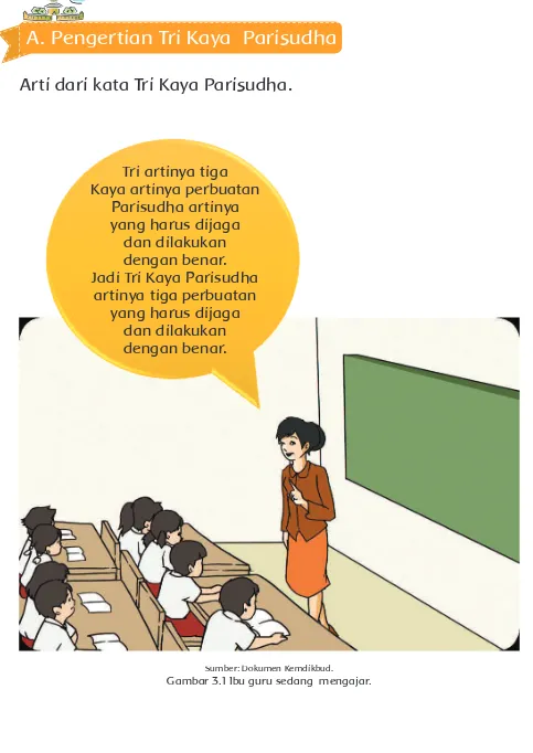 Gambar 3.1 Ibu guru sedang  mengajar.