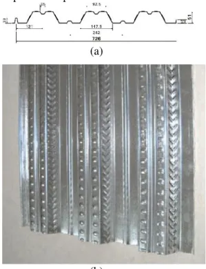 Gambar 6. Profil Panel Kruppdeck (a) Penampang Geometris Kruppdeck (b) Panel Kruppdeck