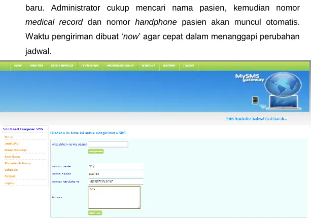 Gambar 3 Halaman Send SMS  b.  Halaman Group Message 