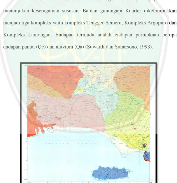 Gambar 2.3 Peta geologi lembar Lumajang (Suwardi dan Suharsono, 1992) 