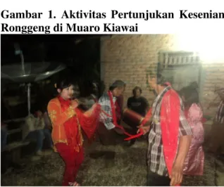 Gambar  1.  Aktivitas  Pertunjukan  Kesenian  Ronggeng di Muaro Kiawai 