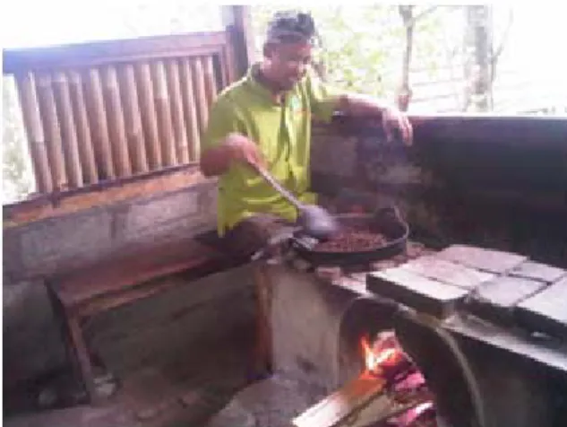 Gambar 2 Proses Memasak Kopi secara Tradisional 