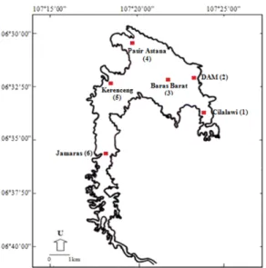 Gambar 1. Peta menunjukan lokasi Waduk Ir. H. Djuanda.