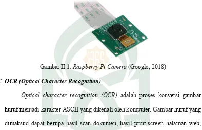 Gambar II.1. Raspberry Pi Camera (Google, 2018)