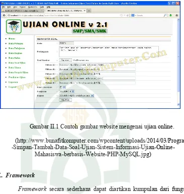Gambar II.1 Contoh gambar website mengenai ujian online. 