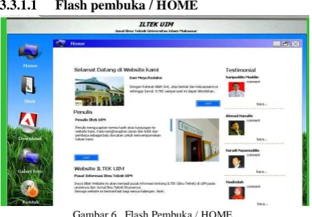 Gambar 6.  Flash Pembuka /  HOME  